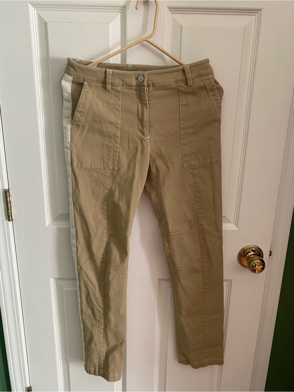 Twp isa Khaki Pants with Cream Side Stripe